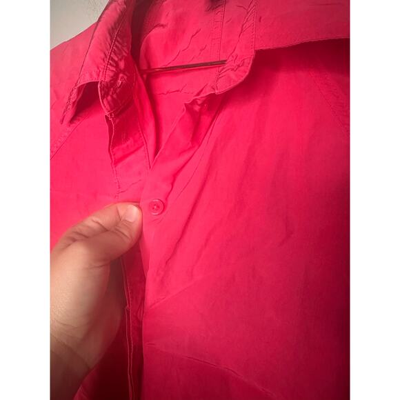 TOMMY HILFIGER Pink Button Front Silk Collared Neckline Explorer Shirt Size 34 - Picture 9 of 13